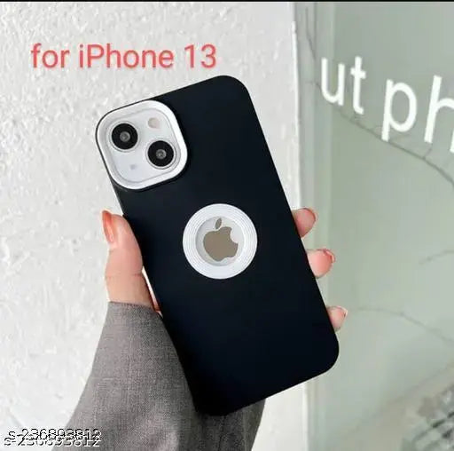 Black Color Soft Rubber Back Cover for iPhone 13